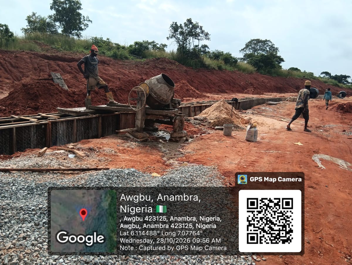 Latest site photograph of Construction of Mbaukwu-Awgbu-Amaetiti-Okpeze Ndiukwuenu road