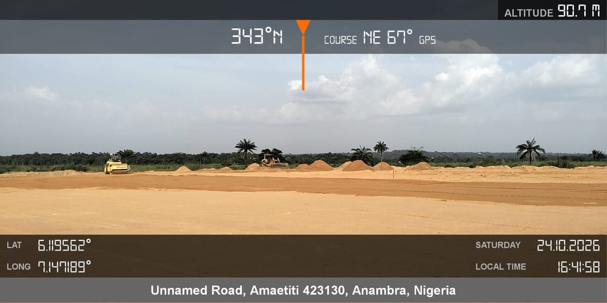 Latest site photograph of Construction of the runway at the Anambra Aerotropolis