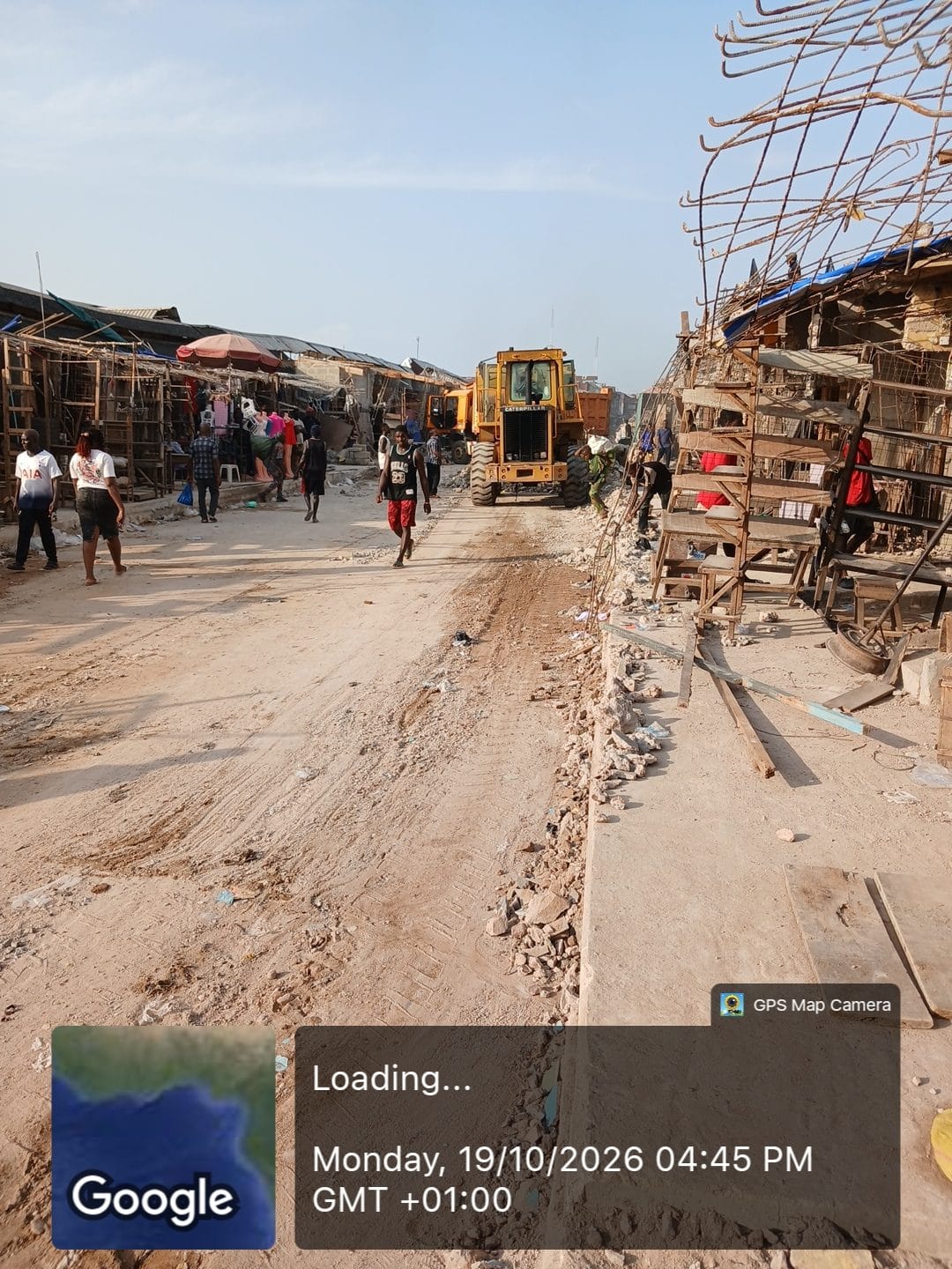 Latest site photograph of Construction of Johnson Street and park 3 Onitsha