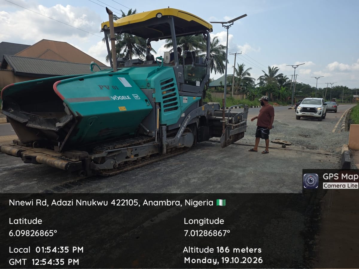 Latest site photograph of Construction & dualization of Nwagu - Nnobi - Nnewi road
